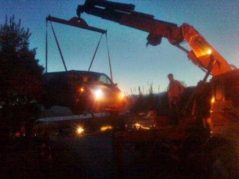 Gece vinçli araç kurtarma